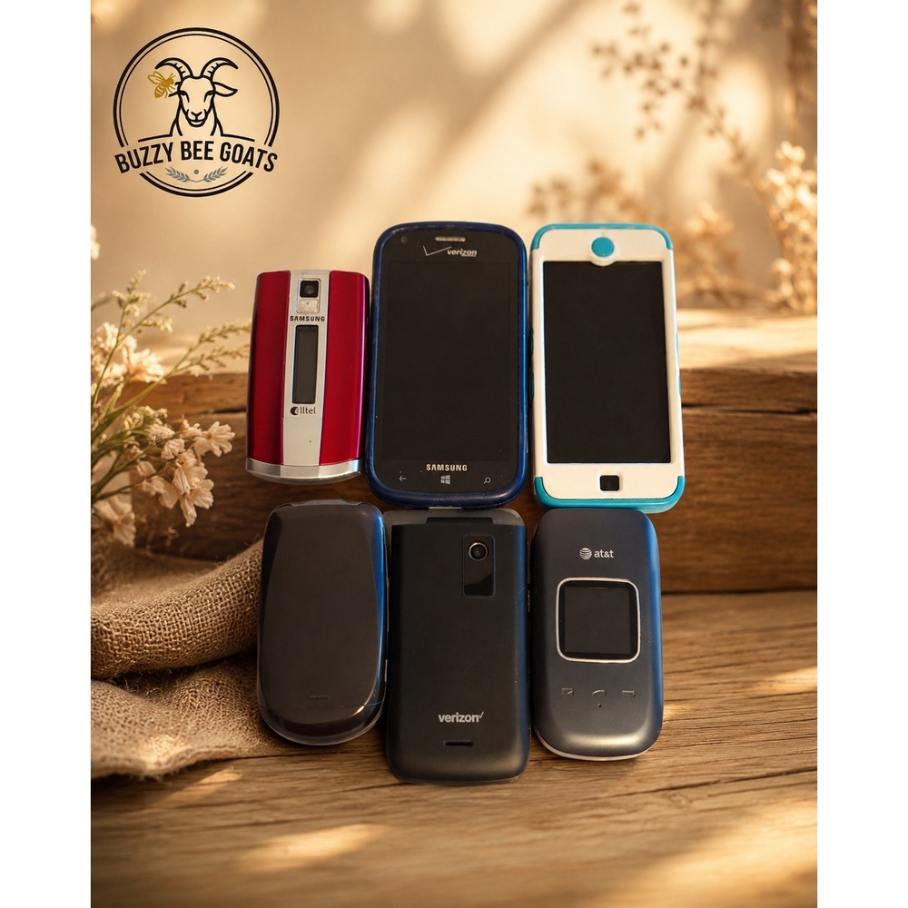 LOT OF 6 VINTAGE FLIP PHONES SAMSUNG LG VERIZON CELL PHONES RETRO